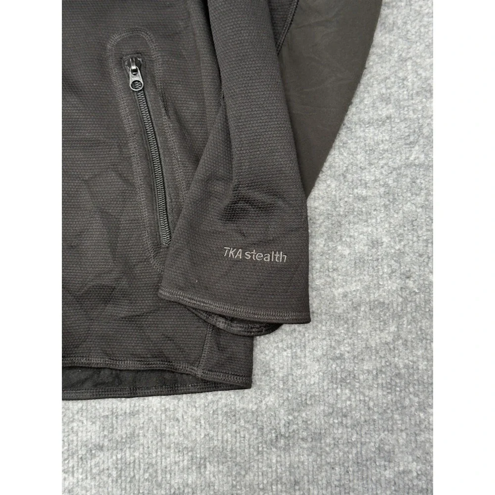 The North Face TKA Stealth Jacket Mens Large Black Zip‎ Up TNF Fleece Longsleeve